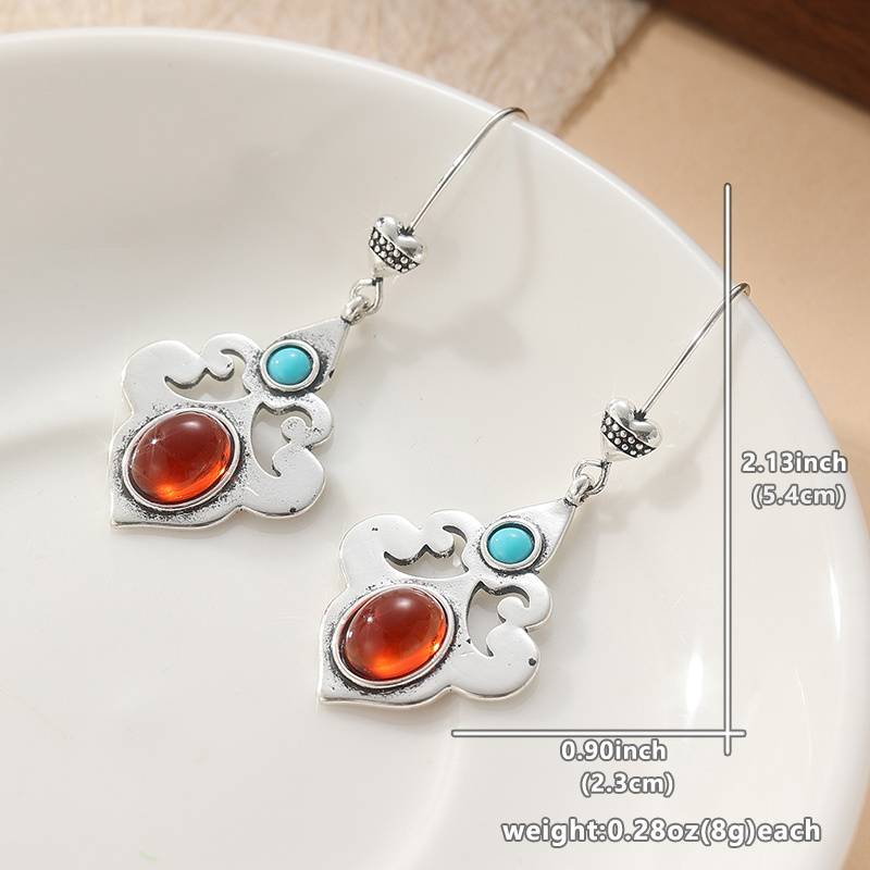Women's Bohemian Turquoise K Plated Southwestern Earrings
